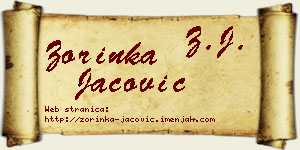 Zorinka Jačović vizit kartica